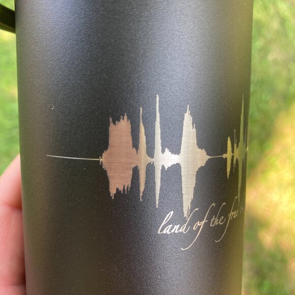Land Of The Free Because Of The Brave Soundwave 22oz Water Bottle - Picture 14 of 15
